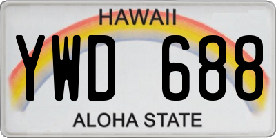 HI license plate YWD688