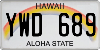 HI license plate YWD689