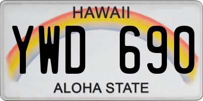 HI license plate YWD690
