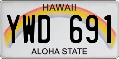 HI license plate YWD691
