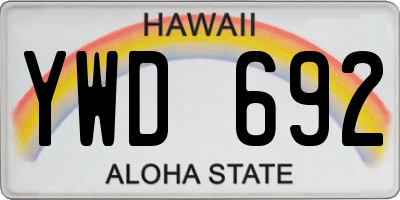 HI license plate YWD692