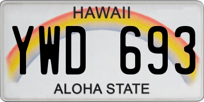 HI license plate YWD693