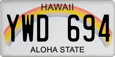 HI license plate YWD694