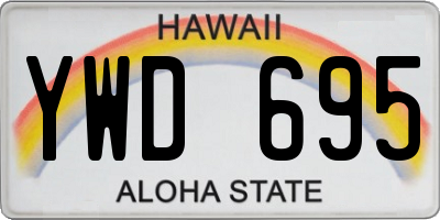 HI license plate YWD695