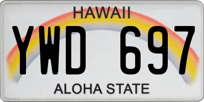 HI license plate YWD697