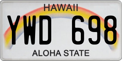HI license plate YWD698