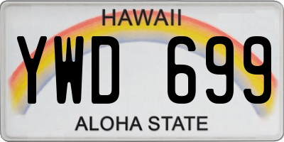 HI license plate YWD699
