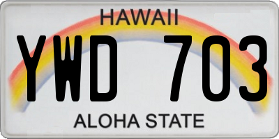 HI license plate YWD703