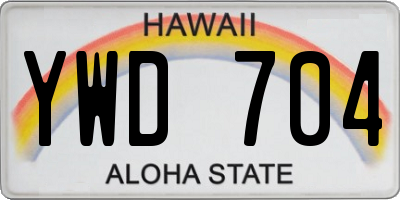 HI license plate YWD704