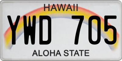 HI license plate YWD705