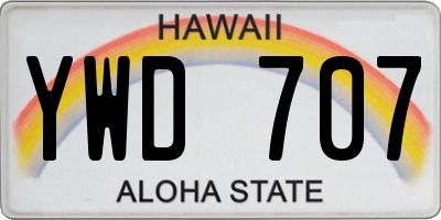 HI license plate YWD707
