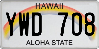 HI license plate YWD708