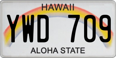 HI license plate YWD709