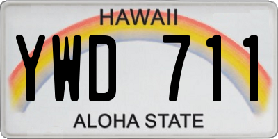 HI license plate YWD711