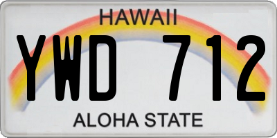 HI license plate YWD712