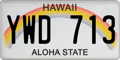 HI license plate YWD713