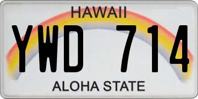 HI license plate YWD714