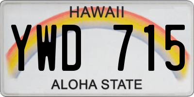 HI license plate YWD715