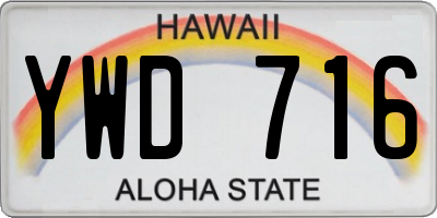 HI license plate YWD716