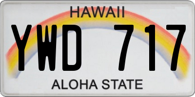HI license plate YWD717