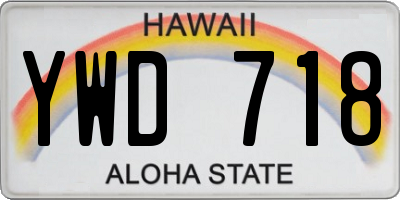 HI license plate YWD718