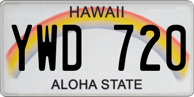 HI license plate YWD720