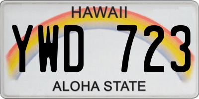 HI license plate YWD723