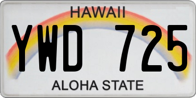 HI license plate YWD725