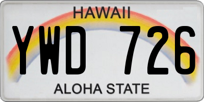 HI license plate YWD726