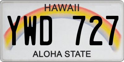 HI license plate YWD727