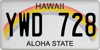 HI license plate YWD728