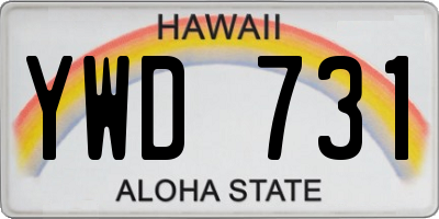 HI license plate YWD731
