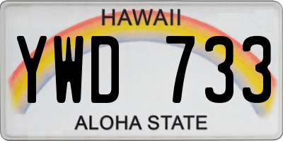 HI license plate YWD733