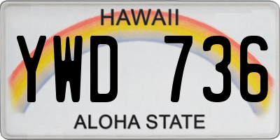 HI license plate YWD736