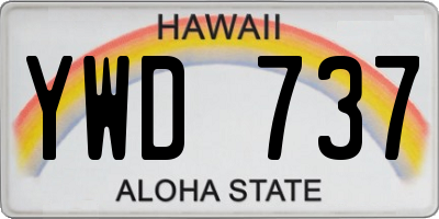 HI license plate YWD737