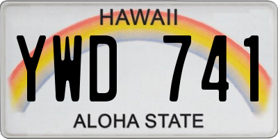 HI license plate YWD741
