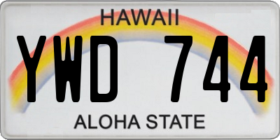 HI license plate YWD744