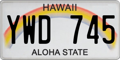 HI license plate YWD745