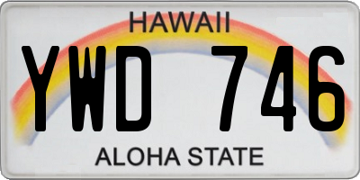 HI license plate YWD746