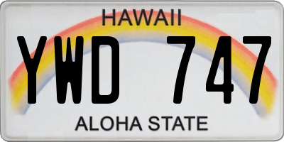 HI license plate YWD747