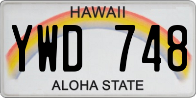 HI license plate YWD748