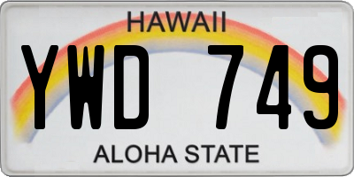HI license plate YWD749