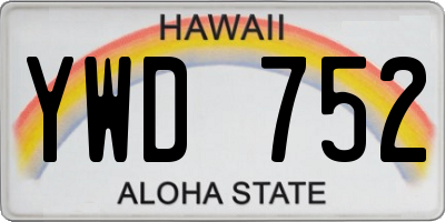 HI license plate YWD752