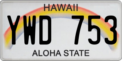 HI license plate YWD753