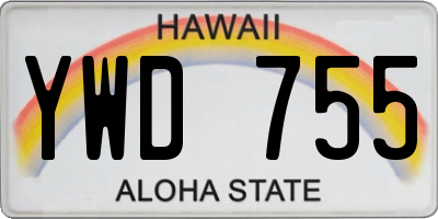 HI license plate YWD755