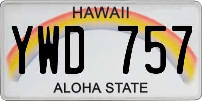 HI license plate YWD757