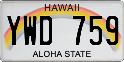 HI license plate YWD759