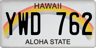 HI license plate YWD762