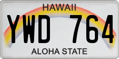 HI license plate YWD764