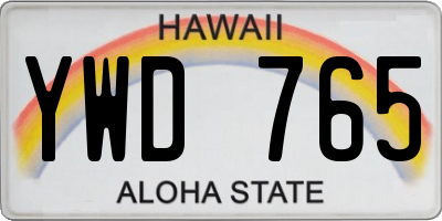 HI license plate YWD765